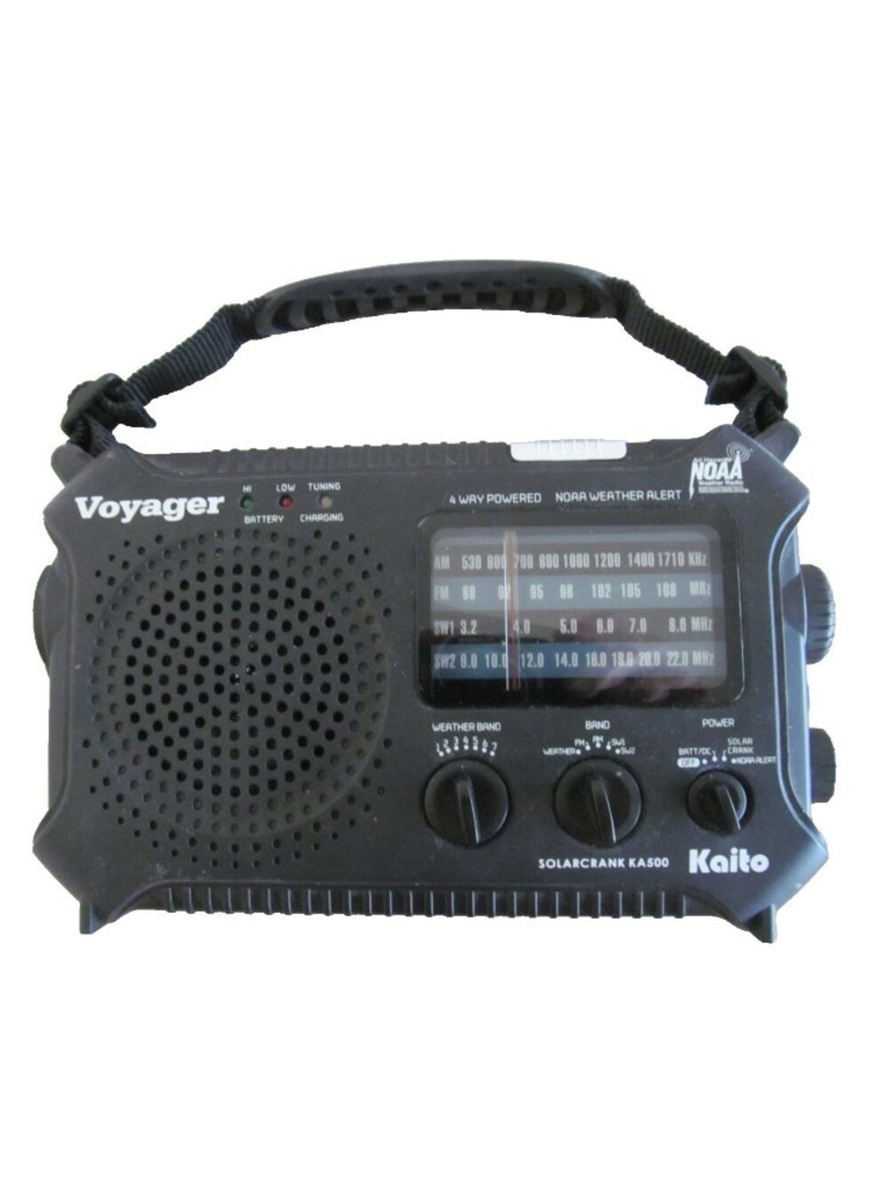 Emergency Weather Radio NOAA Hand Crank Solar Flashlight USB Port KA500 Voyager